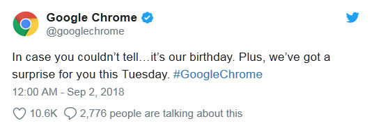 Google Chrome將迎來10周年紀念日，明日將放送驚喜