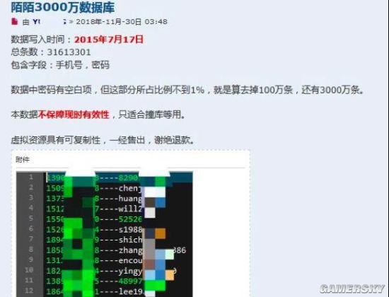 陌陌被曝3000萬用戶數據暗網出售,官方:匹配度極低 陌陌被曝3000萬用戶數據暗網出售,官方:匹配度極低